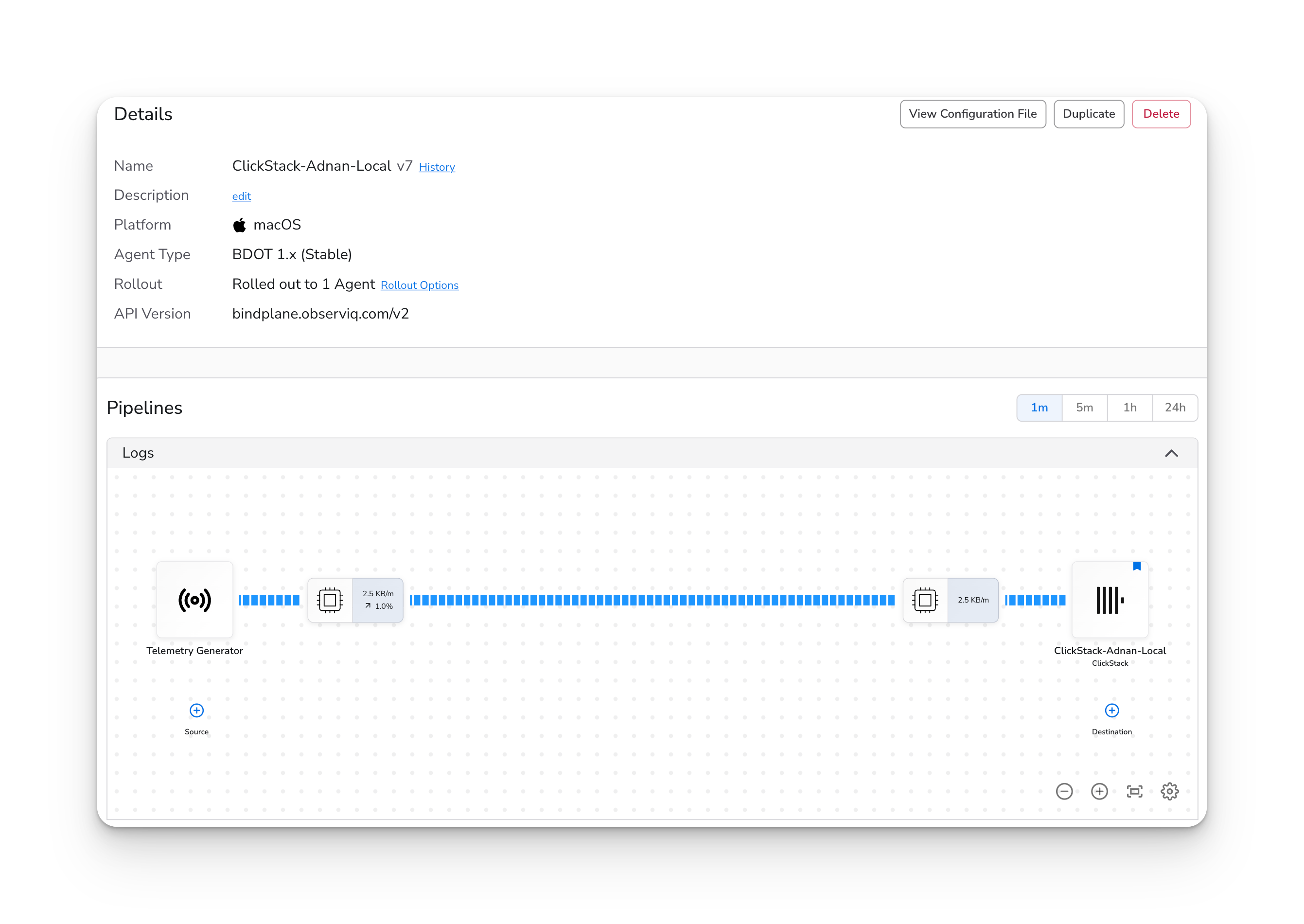 Сигналы телеметрии в ClickStack через Bindplane