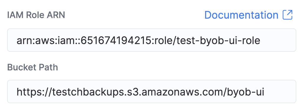 Configure AWS IAM Role ARN and S3 bucket details